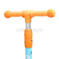 Самокат 3-х кол., оранжево-голубой, PU, в коробке