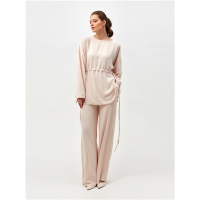 Костюм женский (туника, брюки) MINAKU: Casual Collection, размер 42, бежевый