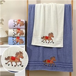 Махровое полотенце "Талисман"- СИНИЙ 50*90 см. хлопок 100%