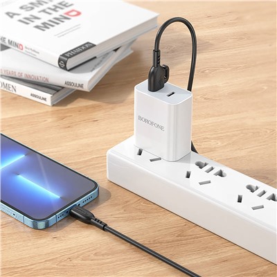 Кабель USB - Apple lightning Borofone BX91 12W 100см 2,4A  (black)