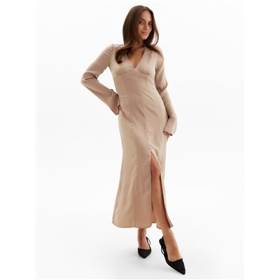 Платье женское шёлковое MIST: Classic Collection размер 44, бежевое
