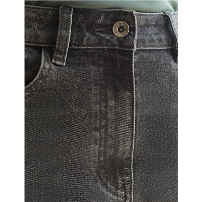 Джинсы прямые Regular fit с декоративной стиркой из эластичного денима