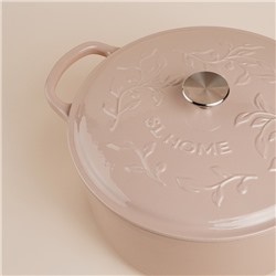Кастрюля SL Home, 4.2 л, d=24.5 см, h=11 см, с эмалированным покрытием, чугун, бежевая