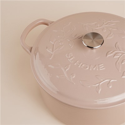 Кастрюля SL Home, d=24.5 см, h=11 см, с эмалированным покрытием, чугун, бежевая