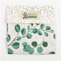 Фартук «Доляна. Эвкалипт», белый 60×70 см, 100% хлопок, рогожка 164 г/м²