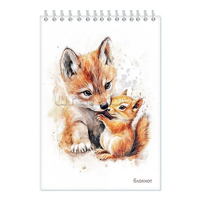 Блокнот 48л. клетка А5 на гребне, обл. лам. карт "Малыши"