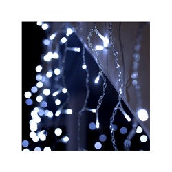 Гирлянда «Бахрома» 4×0.6 м, IP44, прозрачная нить, 180 LED, свечение белое, 8 режимов, 220 В