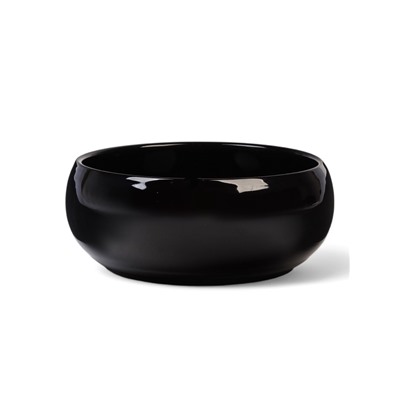 Кашпо - бонсайница «Мира», круглое, 18×18×7 см, чёрное