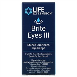 Life Extension, Brite Eyes III, 2 Vials, 0.17 fl oz. (5 ml) Each