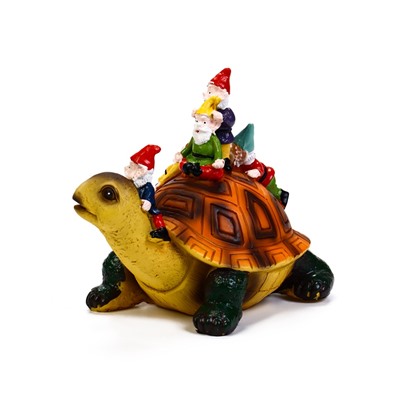 Садовая фигура из полистоуна «Черепаха с гномами», 18×11×14 см, Greengo