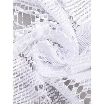 Тюль на кухню без шторной ленты, размер 169×162 см, цвет белый, 100% полиэстер