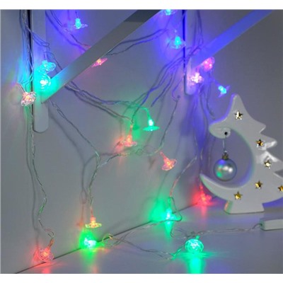 Гирлянда елочная "Цветочки" разноцветная 5м