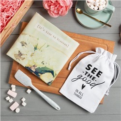 Набор подарочный «Этель» Hello spring: полотенце, лопатка, текстильный мешочек