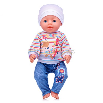 Пупс "Витенька" (пьет, писает) с аксессуарами, в коробке