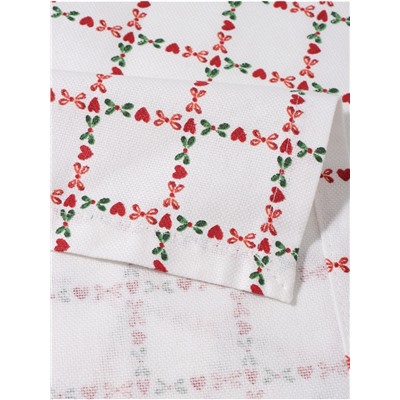 Дорожка на стол Этель Flower Cage 40×149 см, 100% хлопок, рогожка 186 г/м², белая