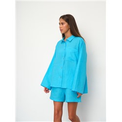 Рубашка короткая  S021_Cerulean Blue/Голубой