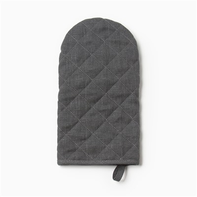 Набор кухонный Этель ECO grey: варежка 15х28см, прихватка 19х19см, 100% лён, 245 г/м2