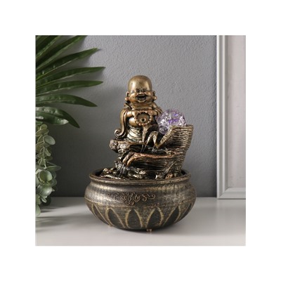 Фонтан настольный с подсветкой «Хотей. Благополучие», от сети, 16×16×22 см