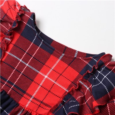 Платье детское с рюшами KAFTAN «Клетка» размер 30 (98-104 см)