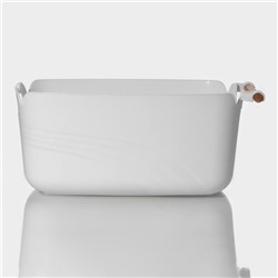 Контейнер для хранения с ручкой LaDom «Лаконичность», 39.5×22.5×17 см, белый