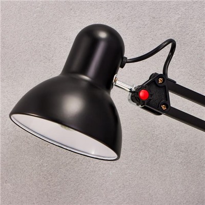 Лампа настольная Е27, на зажиме (220 В) черная, h=55 (811) RISALUX