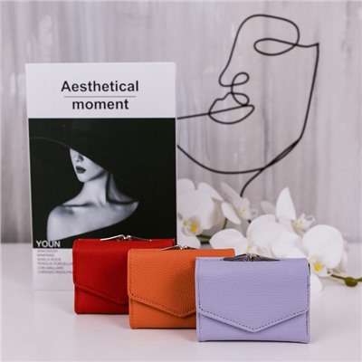 Кошелёк женский на кнопке 10.5×3.5×8.5 см, красный