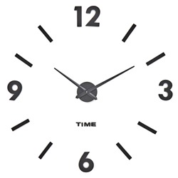 Часы настенные интерьерные, 3d «Соломон», наклейка, большие, d=120 см, чёрные