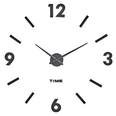 Часы настенные интерьерные, 3d «Соломон», наклейка, большие, d=120 см, чёрные