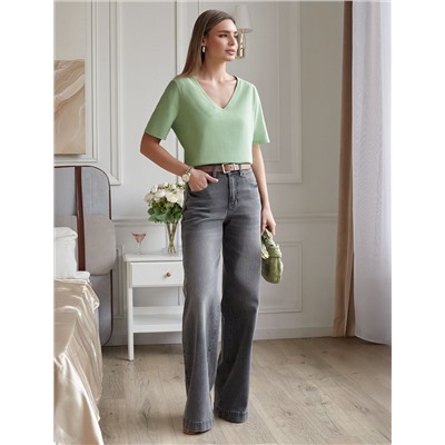 Футболка из 100% хлопка с V-образным вырезом