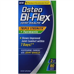 Osteo Bi-Flex, Здоровье суставов, тройная сила + куркума , 80 таблеток с покрытием
