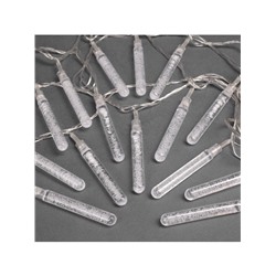 Гирлянда «Нить» 5 м с насадками «Сосульки с пузырьками», IP20, прозрачная нить, 20 LED, свечение мульти (RG/RB), мигание, 220 В