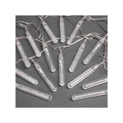 Гирлянда «Нить» 5 м с насадками «Сосульки с пузырьками», IP20, прозрачная нить, 20 LED, свечение мульти (RG/RB), мигание, 220 В