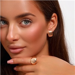 Комплект ювелирная бижутерия коллекция  "Дубай" серьги и кольцо 18 р, покрытие: позолота, арт.217.330-18