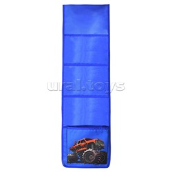 Кармашки-органайзер в шкафчик для детского сада 4 кармана 80x24 см голубой