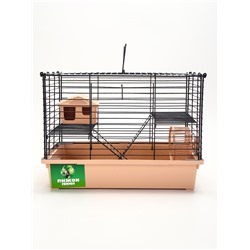 Клетка для грызунов «Пижон» складная, 38×27×27 (домик, миска, колесо) бежевая