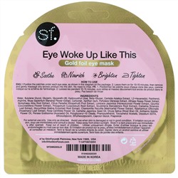 SFGlow, Eye Woke Up Like This, Gold Foil Eye Mask, 1 Mask, 0.27 oz (8 ml)