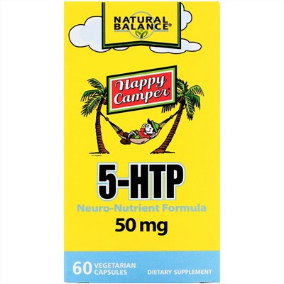 Natural Balance, Happy Camper, 5-HTP, 50 mg, 60 Vegetarian Capsules