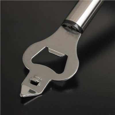 Открывашка Доляна Fargo, 18.5×4.5×2 см, нержавеющая сталь, цвет чёрный, серебряный