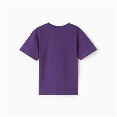 Футболка для девочки однотонная ATA kids, фиолетовая, рост 104 см