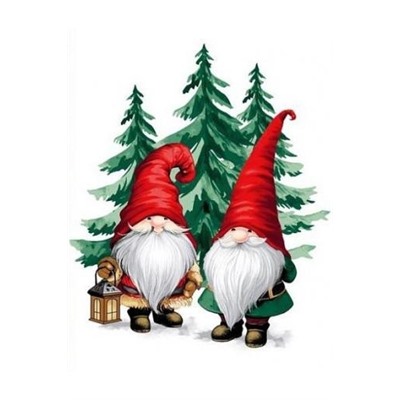 Набор 3 полотенца "Новогодние гномики", вафля