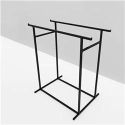 Вешало напольное двурядное 140×85×150 см, цвет чёрный