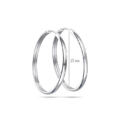 Серьги из серебра без вставки, А-2300225, 2.5 см