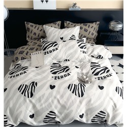Постельное белье сатин элит на молнии - Зебра