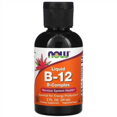 Now Foods, Жидкий B-12, B-комплекс, 2 жидк. унц. (59 мл)