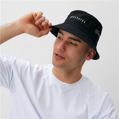 Панама с надписью MINAKU, чёрная, размер 56-58