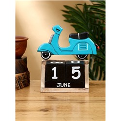 Календарь настольный «Мопед», 14×5.5×14.5 см, дерево, бирюзовый