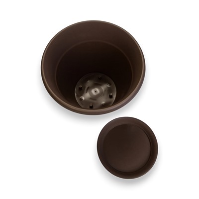 Горшок для цветов с поддоном «Рябина», 22 л, пластиковый, серый