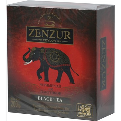 Zenzur. Black tea 200 гр. карт.пачка, 100 пак.