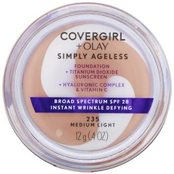 Covergirl, Olay Simply Ageless, тональная основа, оттенок 235 «Средний светлый», 12 г (0,4 унции)