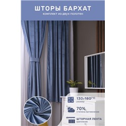 Шторы бархат 56578 (Голубой)
